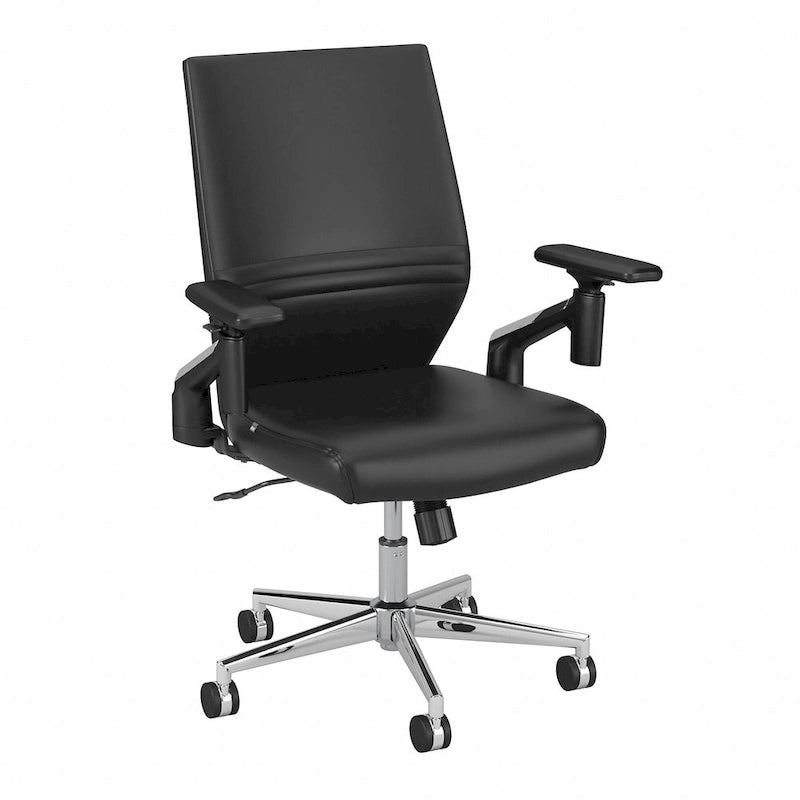 Fauteuil de bureau en cuir à dossier mi-haut Cabot de Bush Furniture
