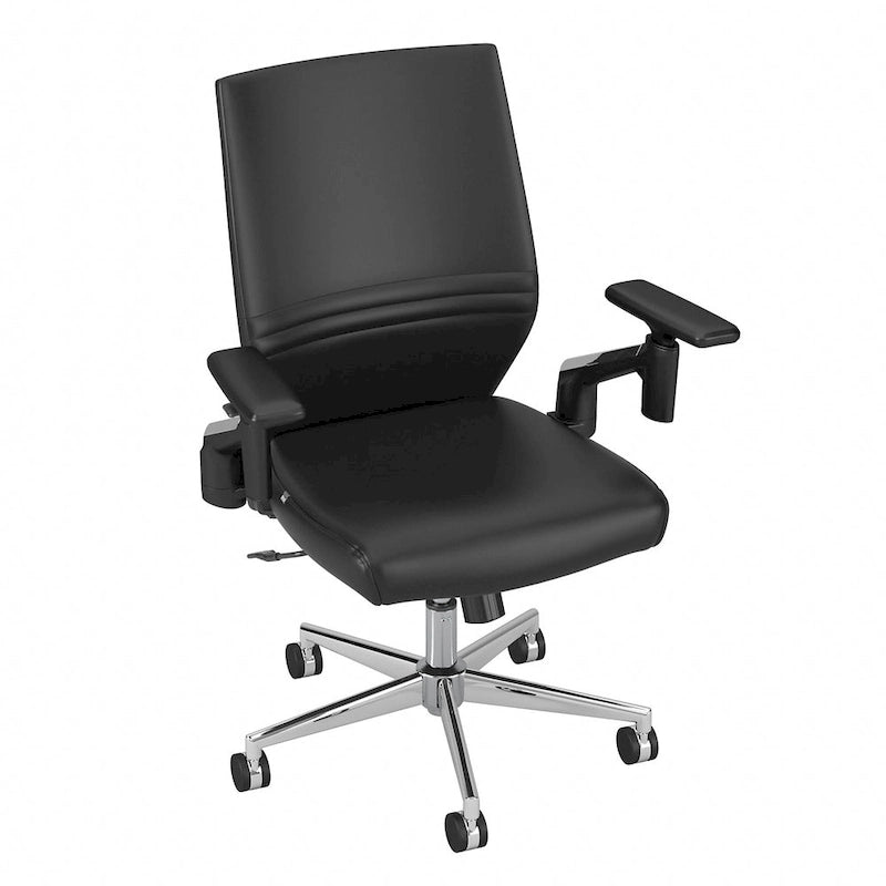 Fauteuil de bureau en cuir à dossier mi-haut Cabot de Bush Furniture