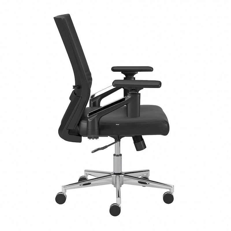 Fauteuil de bureau en cuir à dossier mi-haut Cabot de Bush Furniture