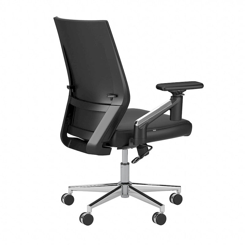 Fauteuil de bureau en cuir à dossier mi-haut Cabot de Bush Furniture