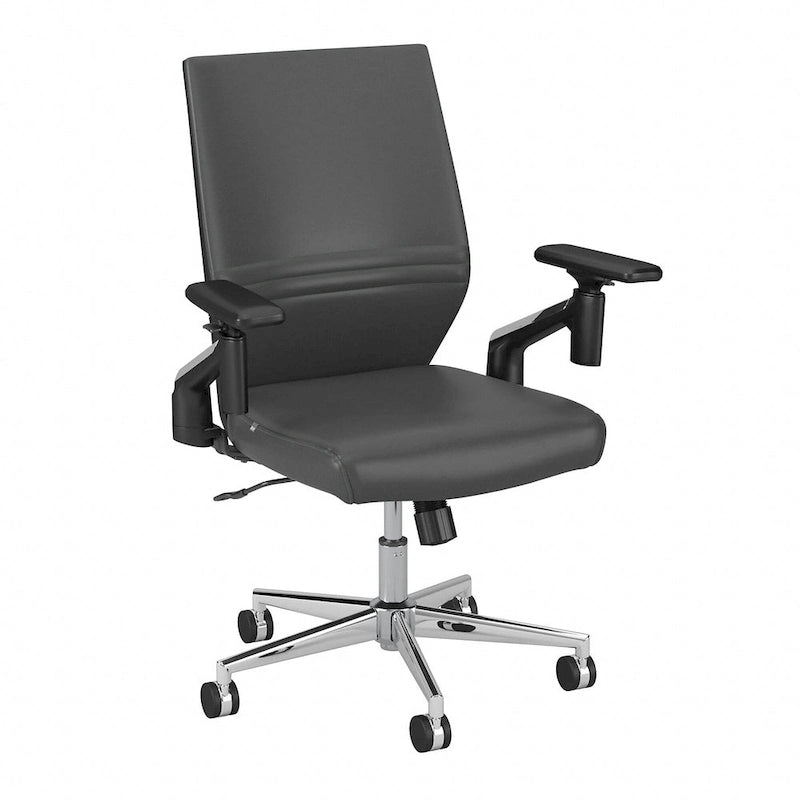Fauteuil de bureau en cuir à dossier mi-haut Cabot de Bush Furniture