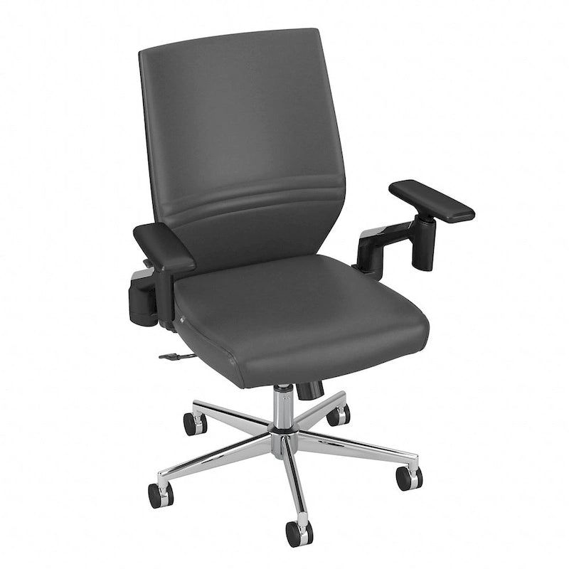 Fauteuil de bureau en cuir à dossier mi-haut Cabot de Bush Furniture