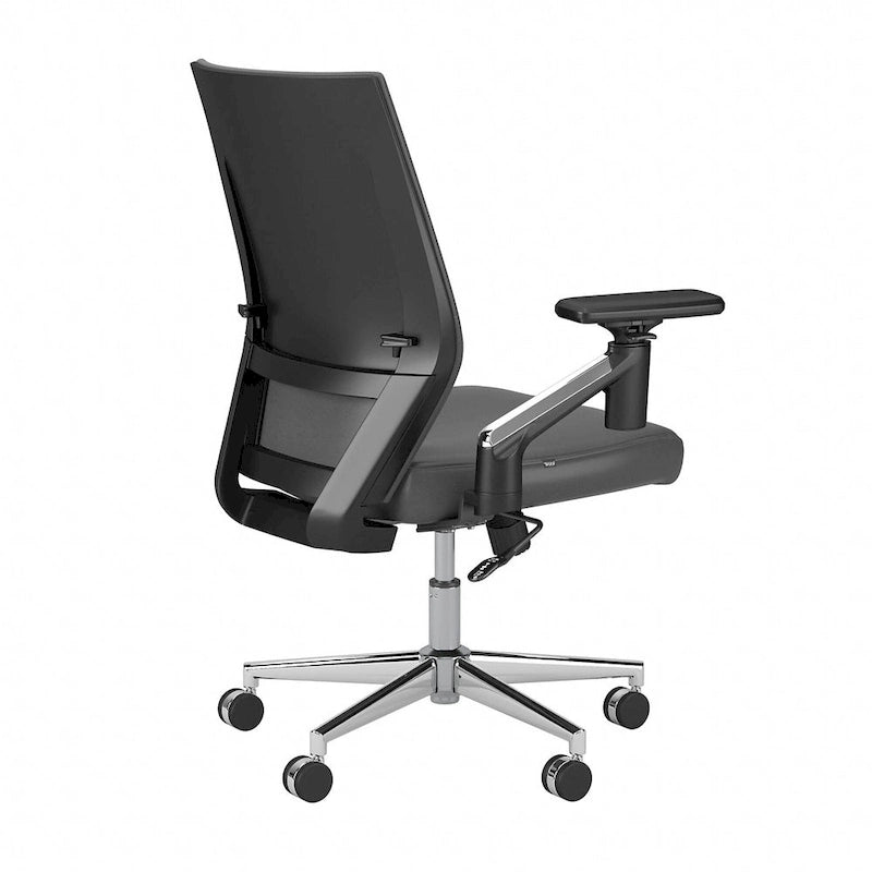 Fauteuil de bureau en cuir à dossier mi-haut Cabot de Bush Furniture