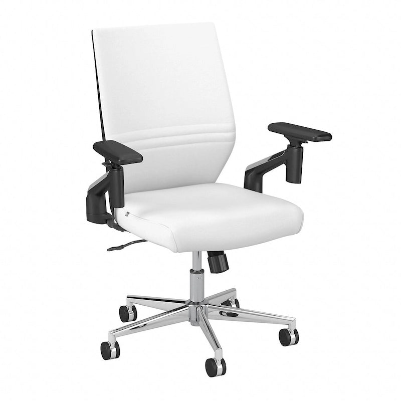 Fauteuil de bureau en cuir à dossier mi-haut Cabot de Bush Furniture