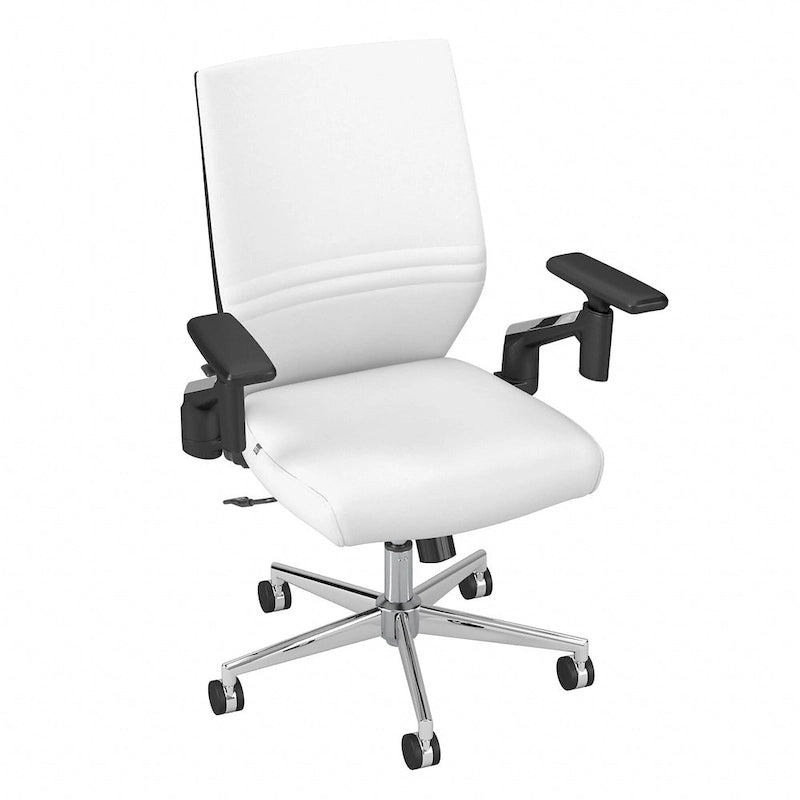 Fauteuil de bureau en cuir à dossier mi-haut Cabot de Bush Furniture