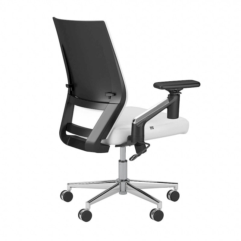 Fauteuil de bureau en cuir à dossier mi-haut Cabot de Bush Furniture