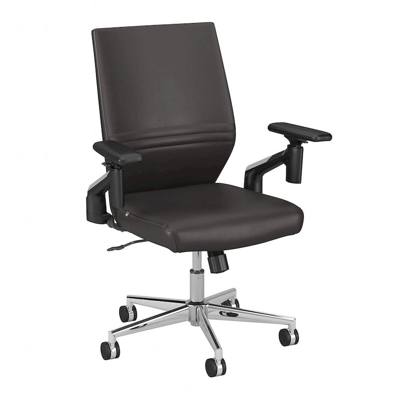 Fauteuil de bureau en cuir à dossier mi-haut Cabot de Bush Furniture