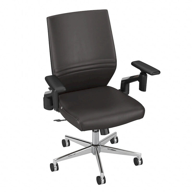 Fauteuil de bureau en cuir à dossier mi-haut Cabot de Bush Furniture