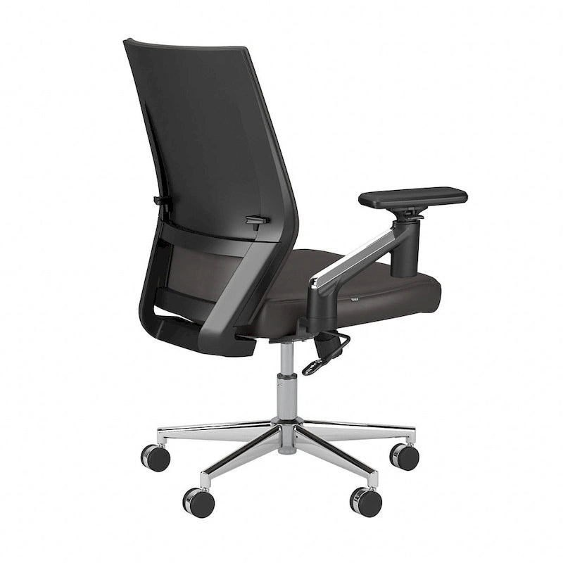 Fauteuil de bureau en cuir à dossier mi-haut Cabot de Bush Furniture