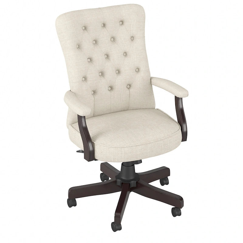 Fauteuil de bureau capitonné à dossier haut Cabot avec accoudoirs de Bush Furniture